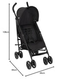 Graco EZLite, ultimate easy-to-use lightweight stroller at only 6.6kg for on-the-go families. Suitable from birth to approx. 3 years (15kg), Midnight fashion, Black