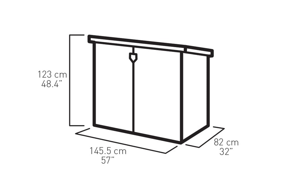Keter Store It Out Max garden box, garbage can, appliance box, shed for 2 x 240 liter garbage cans.