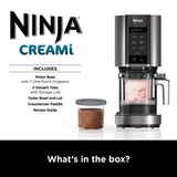 Ninja CREAMi Ice Cream Maker & Frozen Dessert Maker with 3 Tubs, 7 Programs, Makes Ice Cream, Gelato, Sorbet, Smoothie Bowl, Milkshakes and more, Black/Silver, Makes 1.4L of Ice Cream, NC300UK