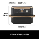 Ninja Foodi FlexDrawer Air Fryer, Dual Zone with Removable Divider, Large 10.4L Drawer, 7-in-1, Air-Fryer, Air Fry, Roast, Bake, Crisp, Non-Stick Dishwasher Safe Parts, Black and Copper, AF500UKCP