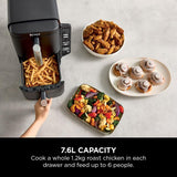 Ninja Double Stack Air Fryer, Vertical Dual Drawer Air Fryer with 4 cooking levels, 2 Drawers and 2 Racks