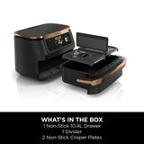 Ninja Foodi FlexDrawer Air Fryer, Dual Zone with Removable Divider, Large 10.4L Drawer, 7-in-1, Air-Fryer, Air Fry, Roast, Bake, Crisp, Non-Stick Dishwasher Safe Parts, Black and Copper, AF500UKCP