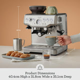 Sage - The Barista Express - Bean to Cup Coffee Machine with Grinder and Milk Frother, Brushed Stainless Steel
