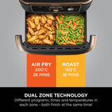 Ninja Foodi FlexDrawer Air Fryer, Dual Zone with Removable Divider, Large 10.4L Drawer, 7-in-1, Air-Fryer, Air Fry, Roast, Bake, Crisp, Non-Stick Dishwasher Safe Parts, Black and Copper, AF500UKCP