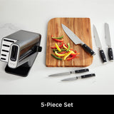 Ninja Foodi StaySharp Knife Block with Integrated Sharpener, 5-Piece Knife Set includes Chef, Bread, Slicing, Utility, Paring Knives, Stainless Steel K32005UK, Black