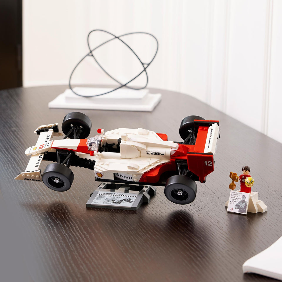 LEGO Icons McLaren MP4/4 & Ayrton Senna F1 Race Car Model kit for Adults - Gift for Father's Day - incl. a Race Driver Minifigure - Home or Office Desk Décor - 10330