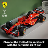LEGO Technic Ferrari SF-24 F1 Car Model - Collectible Gift for Father's Day - Formula One Building Set with 1:8 Scale V6 Engine, Gear Box, Steering & DRS - 42207