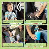 Graco Junior Maxi i-Size R129 Highback Booster car seat with cupholders, Suitable from 100-150cm (approx. 3.5 to 12 years), Midnight fashion
